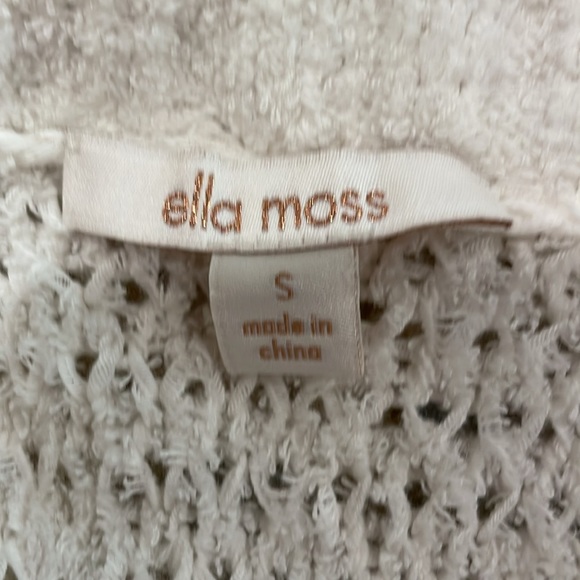 Ella Moss ivory cowlneck fringe boho cardigan sweater, size small, EUC - Picture 4 of 6